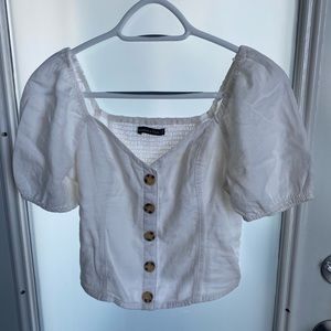 Abercrombie & Finch white linen shirt